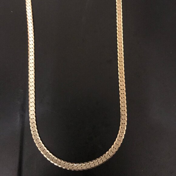 Ladies 18K Gold Plated Herringbone Necklace - Picture 2 of 2
